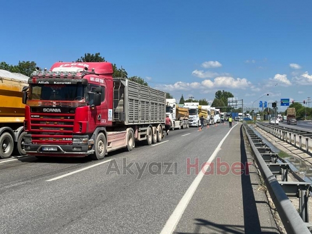 Yola dökülen asit ekipleri alarma geçirdi