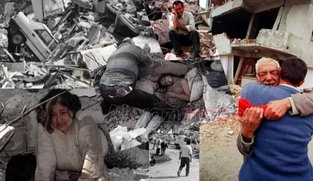 Sakarya'da 1999 Depremi'nin yol açtığı yıkımdan fotoğraflar