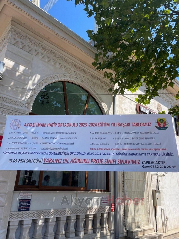 Akyazı İmam Hatip Ortaokulu proje sınıfı için seviye belirleme sınavı yapacak