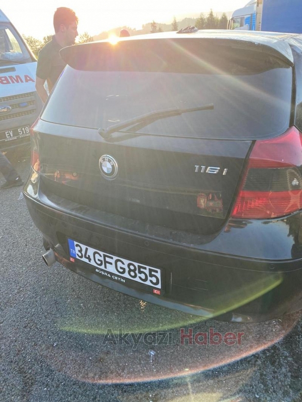 Tankere çarpan otomobilin sürücüsü yaralandı