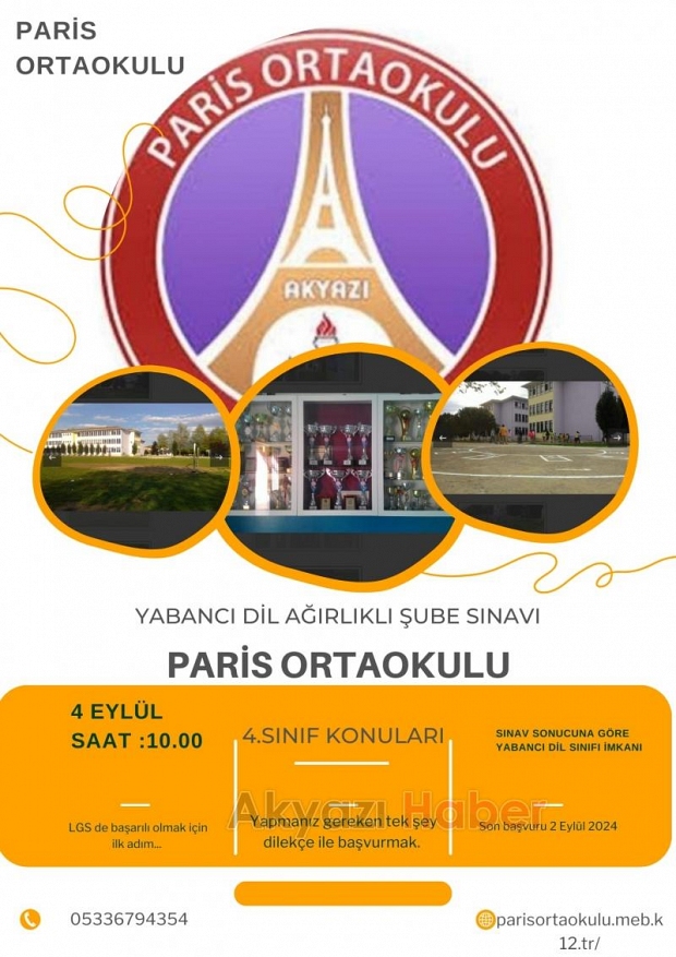 Paris Ortaokulu'nda yabancı dil ağırlıklı sınıf