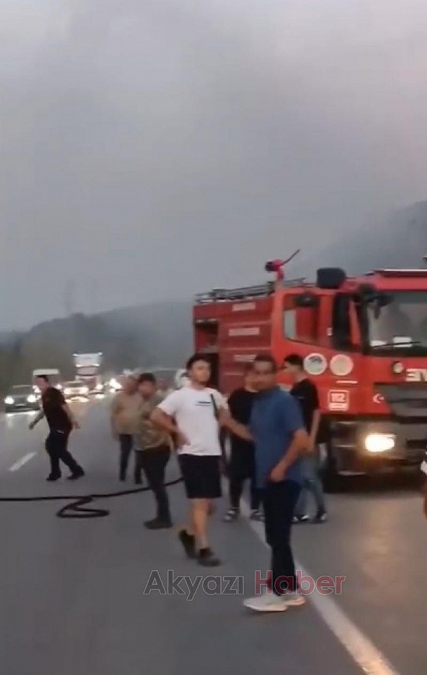 Tırın balataları tutuştu
