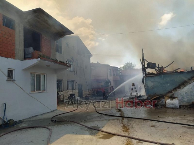 Ahır alevlere teslim oldu