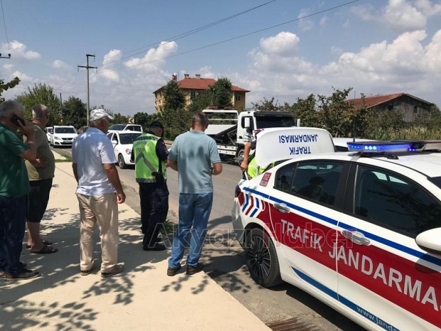 Altındere yolunda korkutan kaza