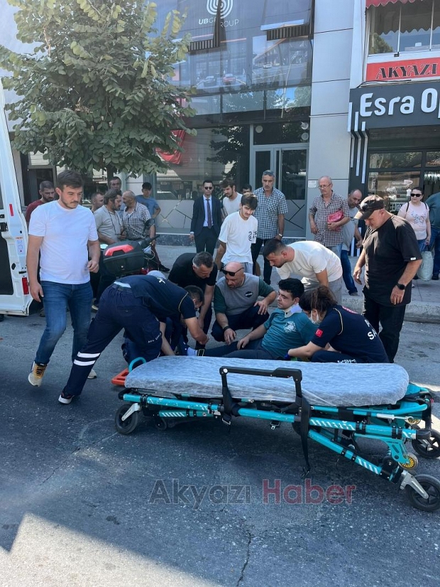 Ada Caddesinde motosiklet kazası 1 yaralı 