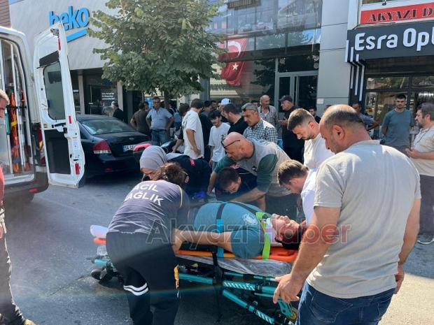 Ada Caddesinde motosiklet kazası 1 yaralı 