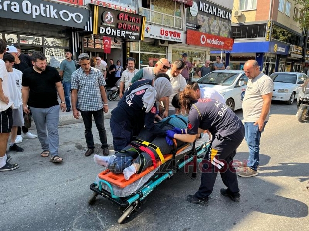 Ada Caddesinde motosiklet kazası 1 yaralı 