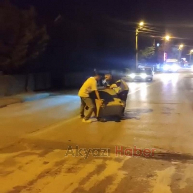 Akyazıda olaylı gece
