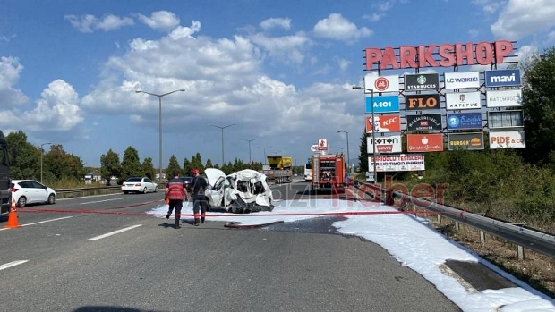 Otoyolda feci kaza: 2 yaralı