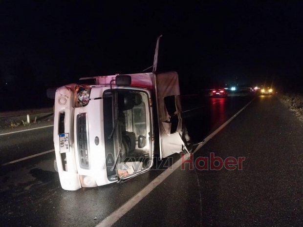 Tarlaya uçan otomobildeki 2 kişi yaralandı