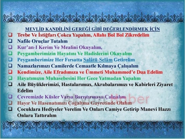 Mevlit Kandili bu gece idrak edilecek