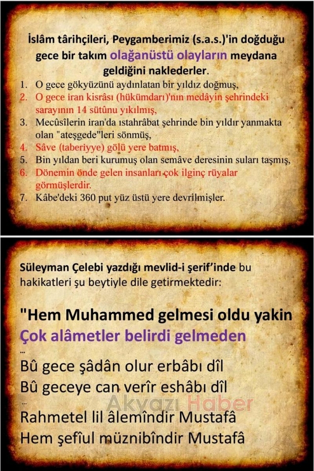 Mevlit Kandili bu gece idrak edilecek