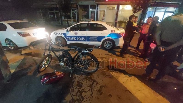 Motosiklet çay bahçesine uçtu