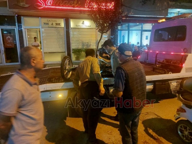 Motosiklet çay bahçesine uçtu
