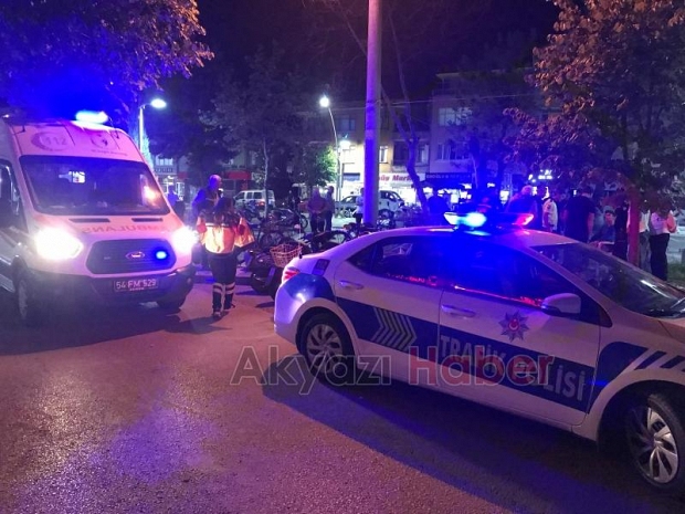 Motosiklet çay bahçesine uçtu