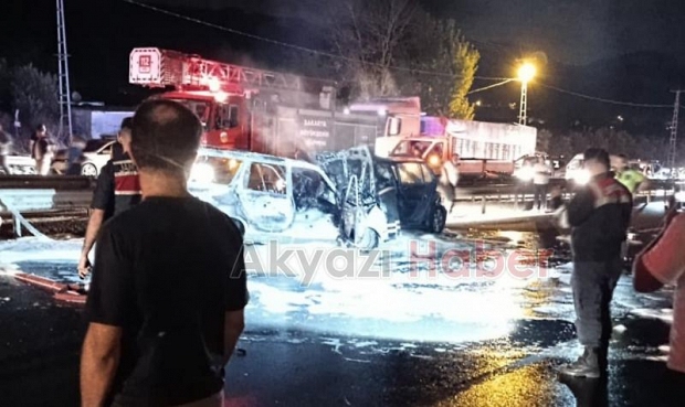 Feci kazada kadın yanarak öldü