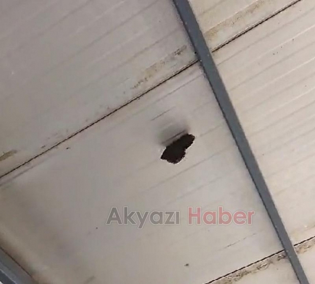 Spiral taşı tavandaki saca saplandı