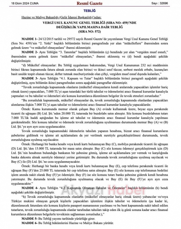 Maliye 7 bin liranın üzerindeki ödemeler için banka zorunluluğu getirdi
