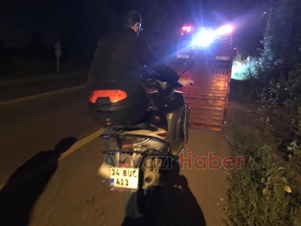 Alkollü motosikletli kaza yaptı
