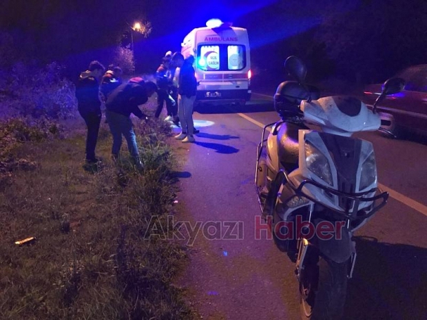 Alkollü motosikletli kaza yaptı
