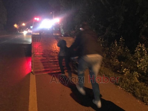 Alkollü motosikletli kaza yaptı