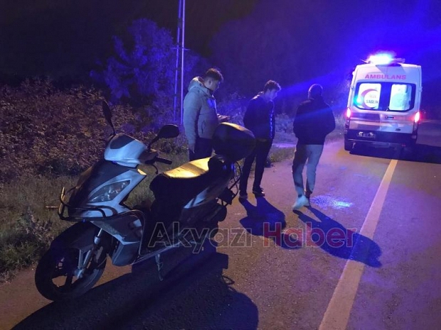 Alkollü motosikletli kaza yaptı
