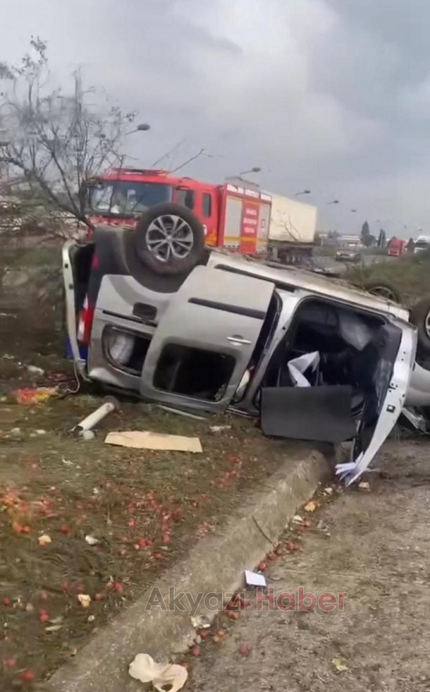 Otoyolda otomobil takla attı: 1 yaralı