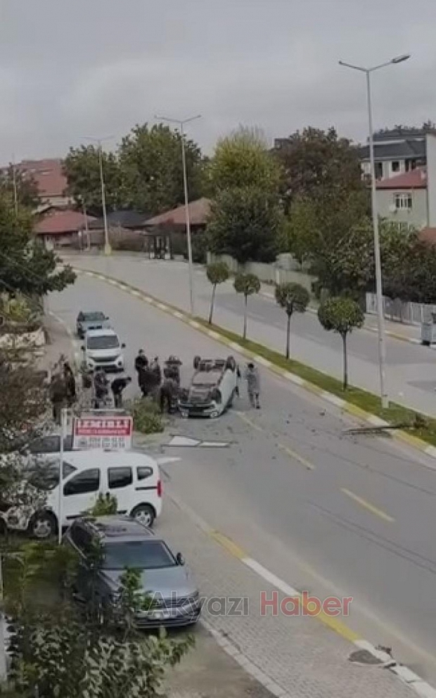 Otomobil takla attı