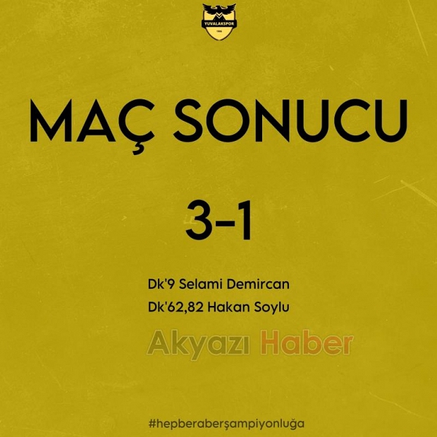 Yuvalakspor, Sakaryatekspor'u 3-1 mağlup etti!