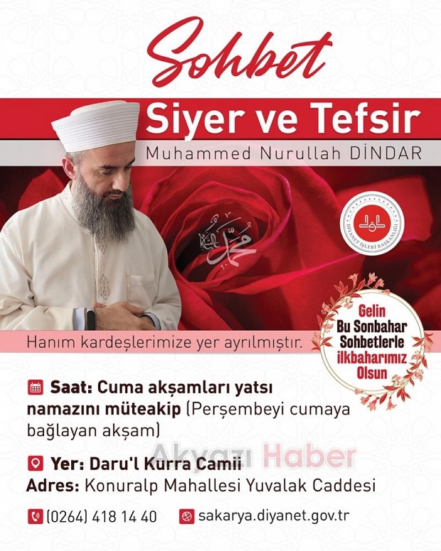 Muhammet Nurullah Dindar hoca ile sohbetler başlıyor