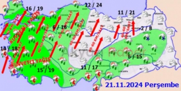 Sakarya için kuvvetli yağış beklentisi