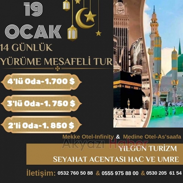 Miraç Kandili Özel Sömestr Umresi Yılgün Turizm’de!