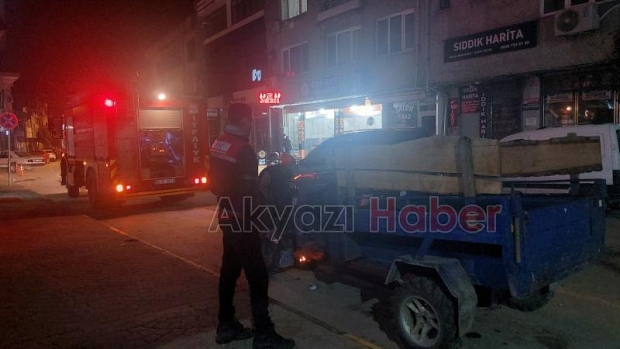 Tamir için yaktığı ateş ekipleri alarma geçirdi