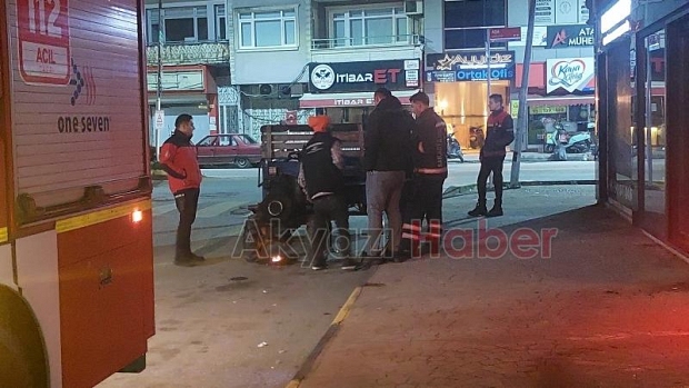 Tamir için yaktığı ateş ekipleri alarma geçirdi