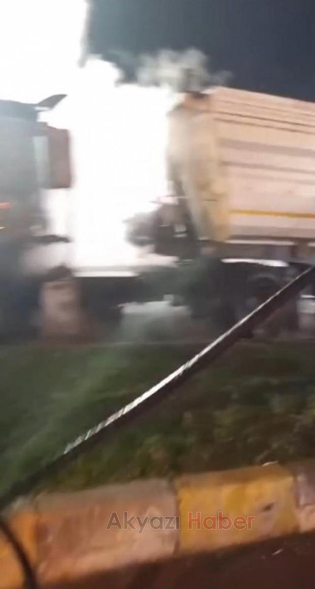 Tesiste panik, kamyon yandı