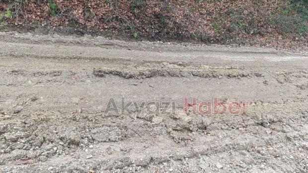 Akyazıda vatandaşın yol tepkisi; Çamur içinde