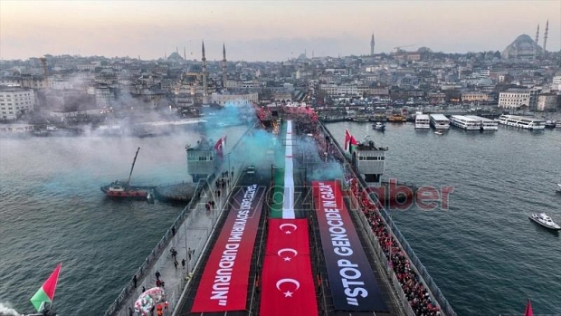 Milyonlar Galata'ya akın etti: Gazze'deki katliama 