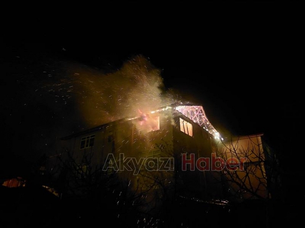 Akyazı'da ev alevlere teslim oldu