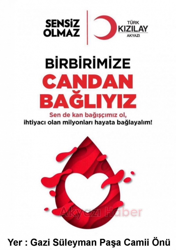 Akyazı'da her çarşamba kan bağışı günü