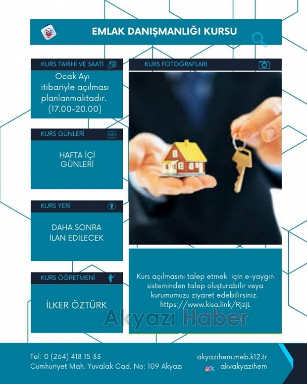 Akyazı'da Halk Eğitim'de açılan kurslara başvurular başladı