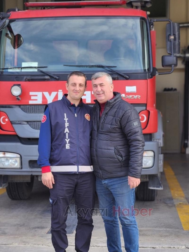 Akyazı itfaiyesi'ne veda: Taner Esin emekli oldu