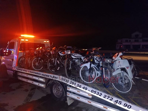 Akyazıda yarış için toplanan motosikletlilere baskın