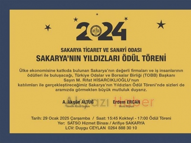 Sakarya’nın Yıldızları Ödül Töreni