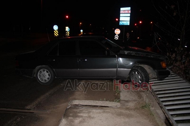 Otomobil köprü korkuluklarına çarptı