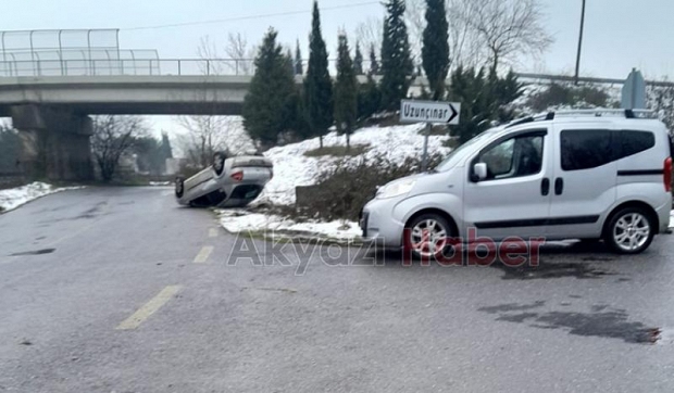Akyazı'da korkutan kaza