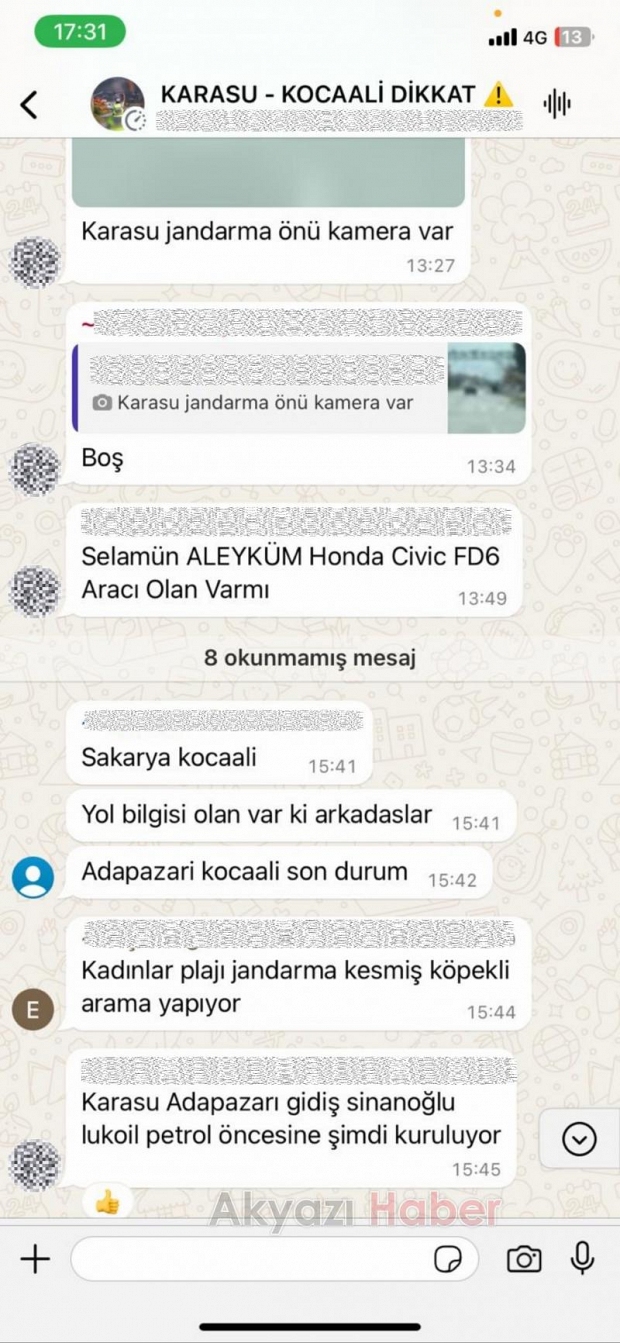 Uygulama noktalarını Whatsapp'tan paylaşan 4 kişiye gözaltı