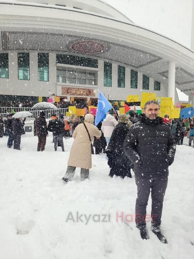 Kar demediler Gazze için yürüdüler