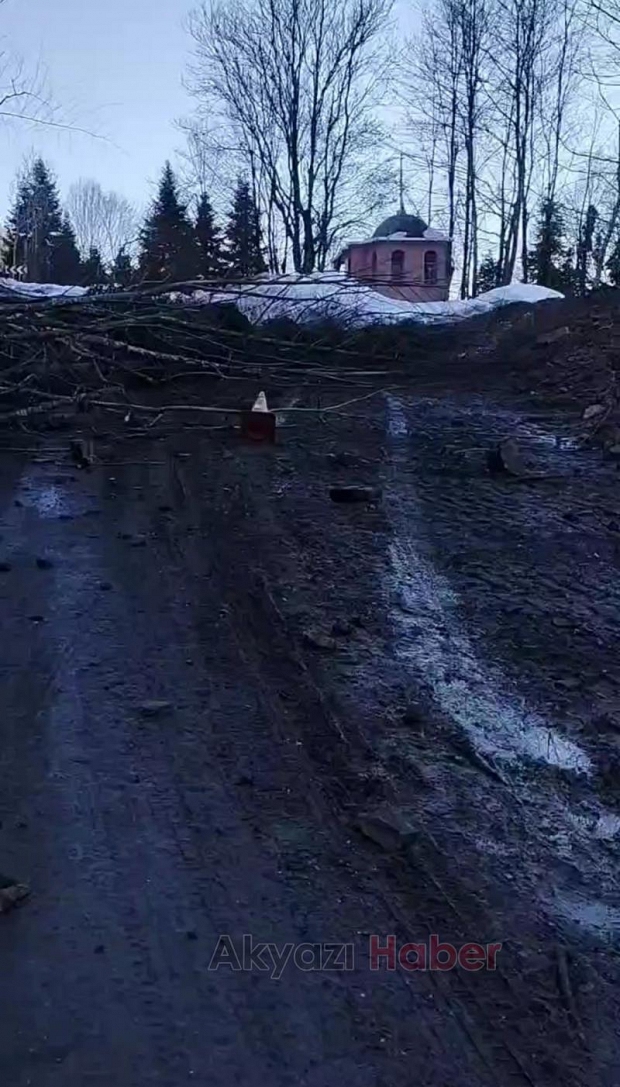 Çamdağı'nda heyelan meydana geldi