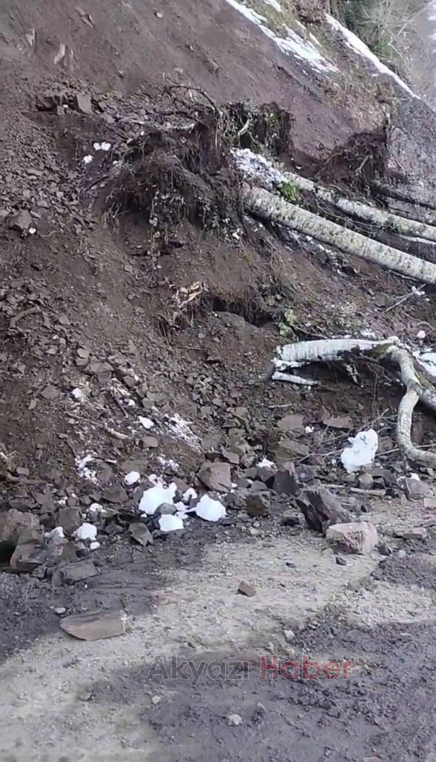 Çamdağı'nda heyelan meydana geldi