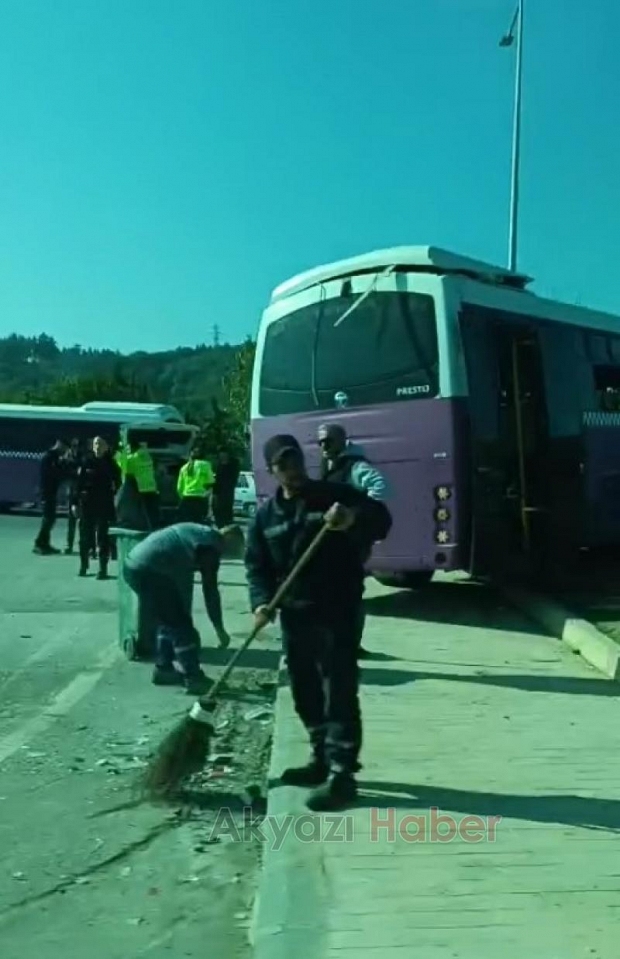 Halk otobüsü kaza yaptı